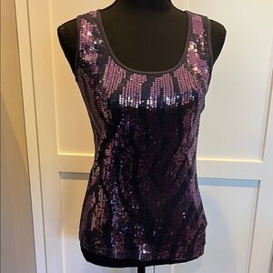 Michael Kors Sequin Tank Top - Purple and Black SP